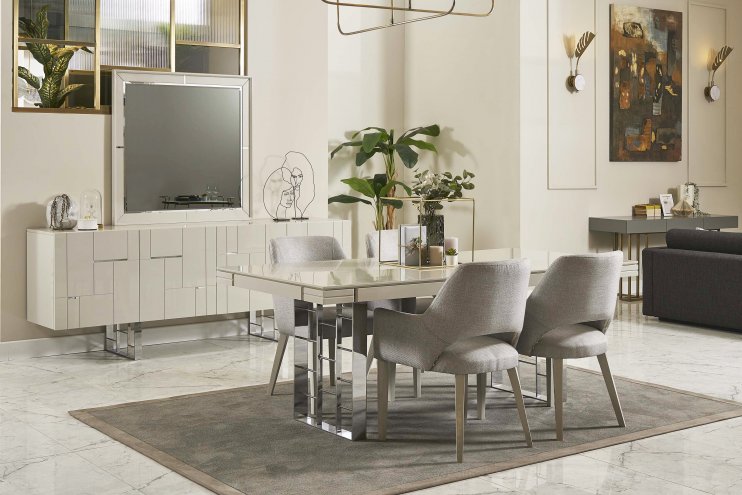 İbizi Ash Gray Dining Set