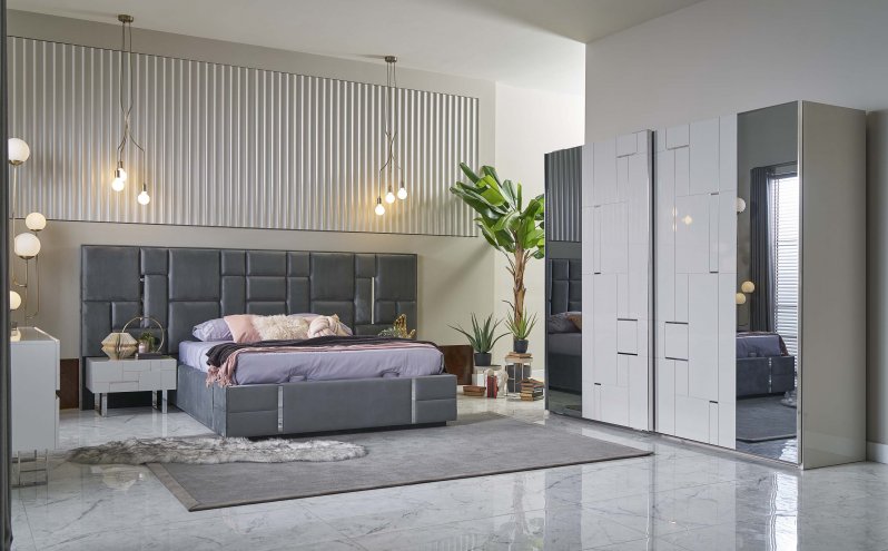 İbizi Ash Gray Bedroom Set