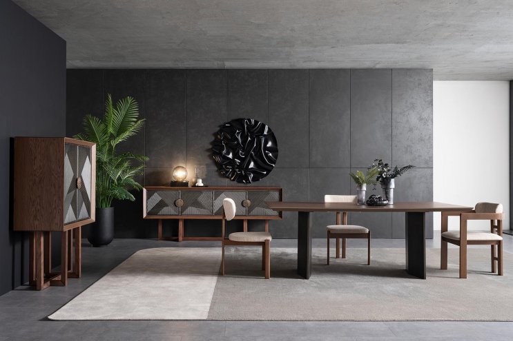 Cross Walnut Dining Set