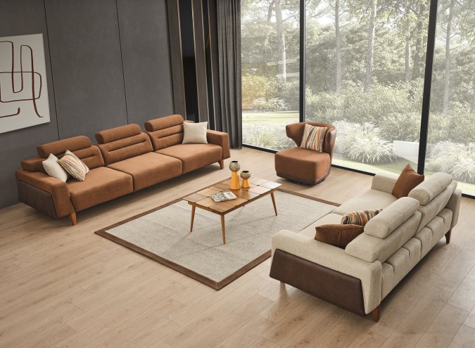 Oslo Walnut Sofa Set