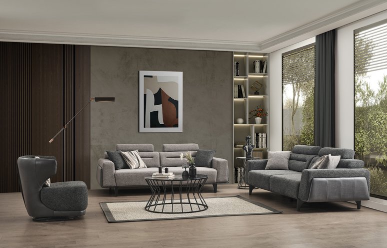 Osla Grey Sofa Set