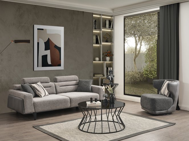 Osla Grey Sofa Set