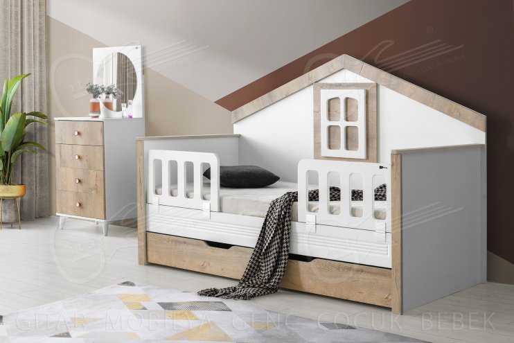 Milo Meşe Beyaz Çocuk Odası