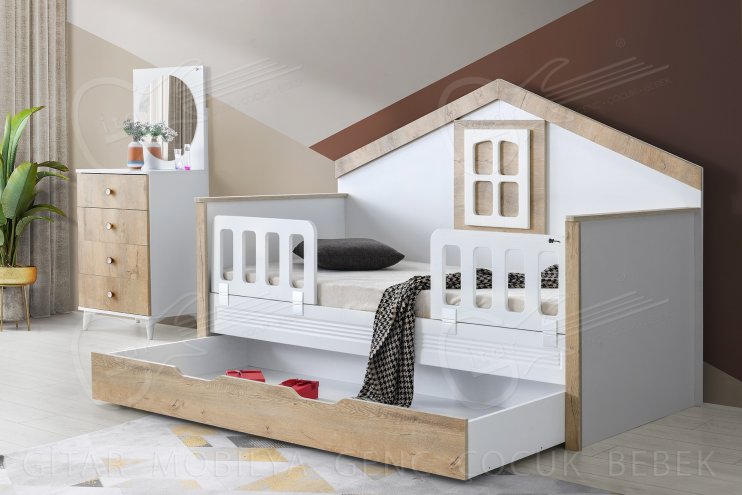 Milo Meşe Beyaz Çocuk Odası